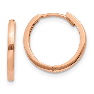 14k Rose Gold Round Hinged Hoop Earrings (Style TF764)