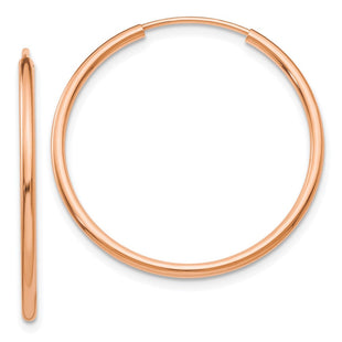 14k Rose Gold Polished Endless Tube Hoop Earrings (Style TF785)