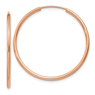 14k Rose Gold Polished Endless Tube Hoop Earrings (Style TF786)