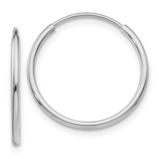 14k White Gold Polished Endless Tube Hoop Earrings (Style TF790)