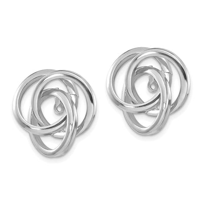 14K White Gold Polished Love Knot Earring Jackets, 18 x 16mm