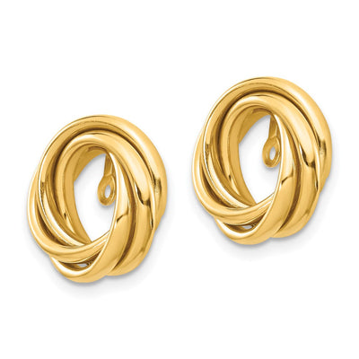 14K Polished Love Knot Earring Jackets, 13 x 13mm