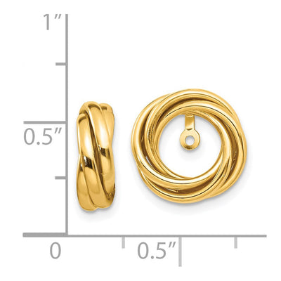 14K Polished Love Knot Earring Jackets, 13 x 13mm
