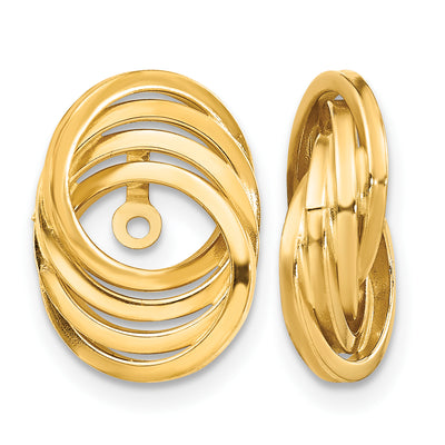 14K Polished Love Knot Earring Jackets, 14 x 10mm