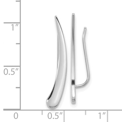 14K White Gold Polished Pointed Ear Climber Earrings