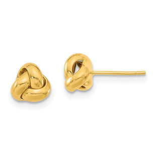 14k Gold Polished Love Knot Post Earrings (Style TL1045)
