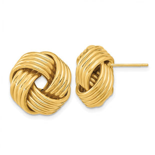 14K Polished Love Knot Post Earrings (Style TL1064)