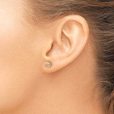14K Rose Gold Ball Post Earrings