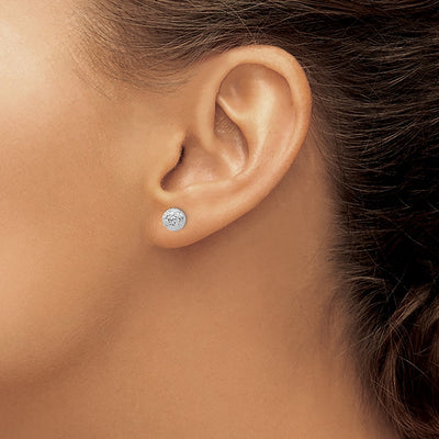 14K White Gold Ball Post Earrings