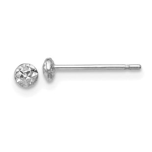 14K White Gold Puff Circle Stud Earrings (Style TL910)