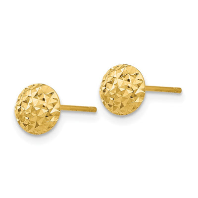 14K Puff Circle Post Earrings, 6 x 6mm