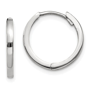 14k White Gold Round Hinged Earrings (Style TM618)