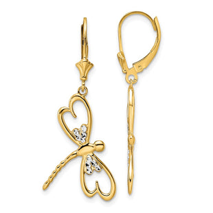 14k Yellow & Rhodium Earrings Style TM798 - Classique Jewelry Inc.