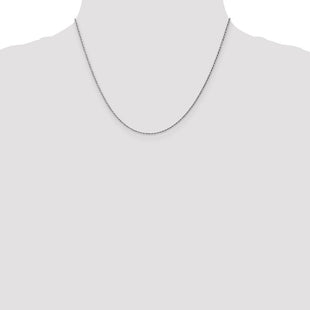 14K White Gold Diamond-cut Machine Made Rope with Lobster Clasp Chain Chain (Style W010-18)