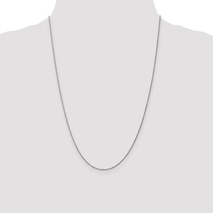 14K White Gold Diamond-cut Machine Made Rope with Lobster Clasp Chain Chain (Style W010-24)