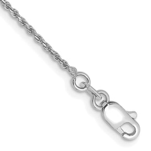 14K White Gold Diamond-cut Machine Made Rope with Lobster Clasp Chain Chain (Style W010-7)
