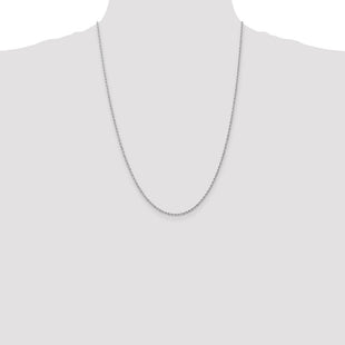 14K White Gold Regular Rope with Lobster Clasp Chain (Style W012S-24)