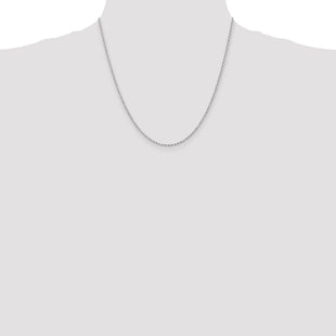 14K White Gold Regular Rope with Lobster Clasp Chain (Style W014S-20)