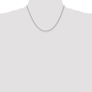 14K White Gold Regular Rope with Lobster Clasp Chain (Style W016S-18)