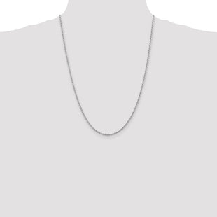 14K White Gold Regular Rope with Lobster Clasp Chain (Style W016S-24)