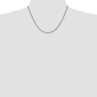 14K White Gold Regular Rope with Lobster Clasp Chain (Style W018S-18)