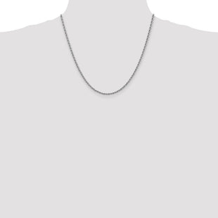 14K White Gold Regular Rope with Lobster Clasp Chain (Style W018S-20)