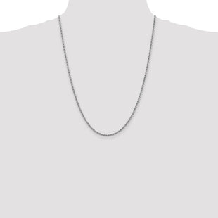 14K White Gold Regular Rope with Lobster Clasp Chain (Style W018S-24)