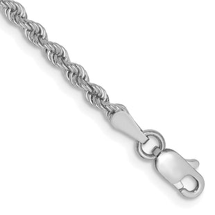14K White Gold Regular Rope with Lobster Clasp Chain (Style W018S-7)