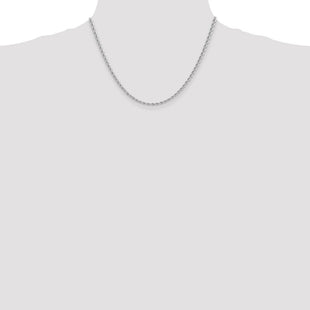 14K White Gold Regular Rope with Lobster Clasp Chain (Style W021S-18)