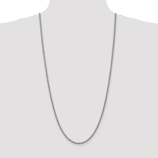 14K White Gold Regular Rope with Lobster Clasp Chain (Style W023S-30)