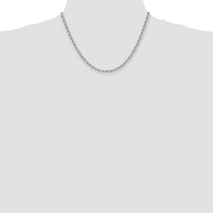 14K White Gold Regular Rope with Lobster Clasp Chain (Style W030S-18)