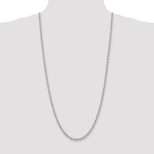 14K White Gold Regular Rope with Lobster Clasp Chain (Style W030S-30)