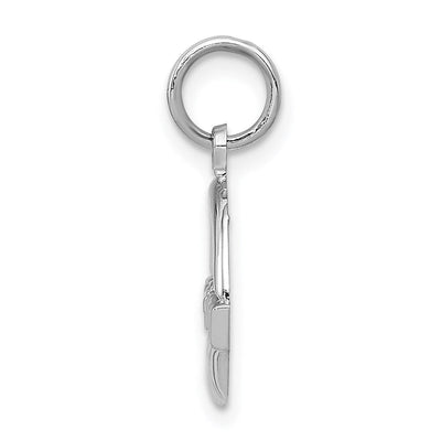 14K White Gold Claddagh Charm, 20 x 14mm