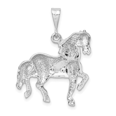 14K White Gold Horse Charm, 33 x 25mm