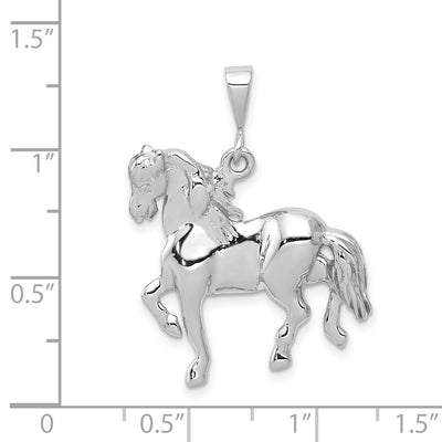 14K White Gold Horse Charm, 33 x 25mm
