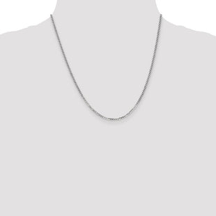 14k White Gold Flat Beveled Curb Chain (Style WFBU060-20)
