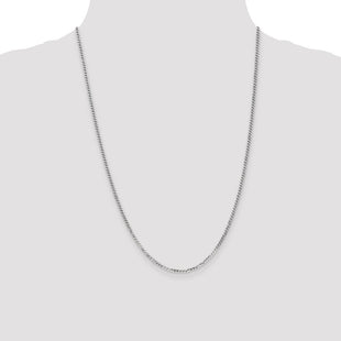 14k White Gold Flat Beveled Curb Chain (Style WFBU060-24)