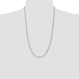 14k White Gold Flat Beveled Curb Chain (Style WFBU060-26)