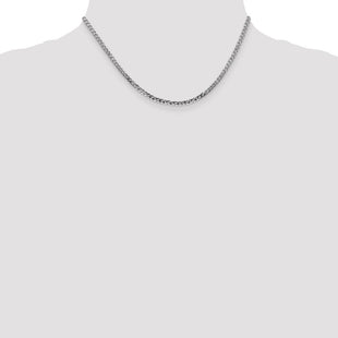 14K White Gold Flat Beveled Curb with Lobster Clasp Chain (Style WFBU080-16)