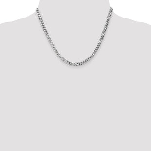 14K White Gold Flat Beveled Curb with Lobster Clasp Chain (Style WFBU120-18)