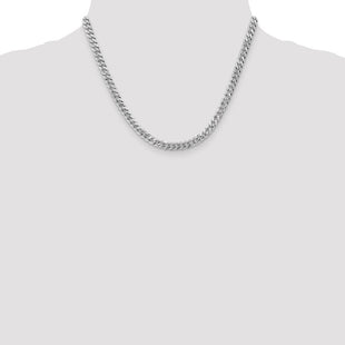 14K White Gold Flat Beveled Curb with Lobster Clasp Chain (Style WFBU140-18)