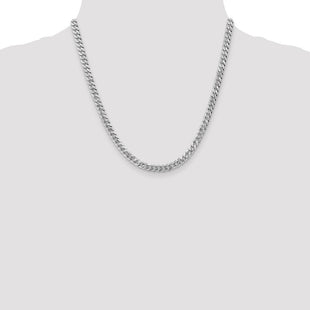 14K White Gold Flat Beveled Curb with Lobster Clasp Chain (Style WFBU140-20)