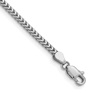14K White Gold Franco with Lobster Clasp Bracelet (Style WFRA080-7)