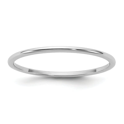 14K White Gold Lightweight Half Round Band