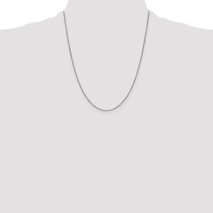 14K White Gold Box with Lobster Clasp Chain (Style WLB-22)