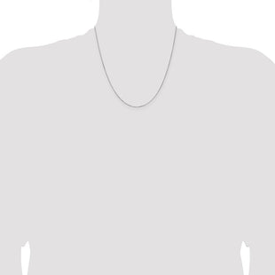 14K White Gold Box with Lobster Clasp Chain (Style WLB040L-20)