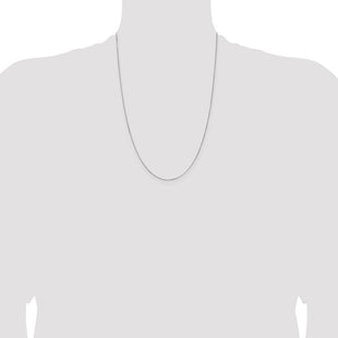 14K White Gold Box with Lobster Clasp Chain (Style WLB040L-24)