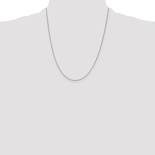 14K White Gold Box with Lobster Clasp Chain (Style WLB050L-22)