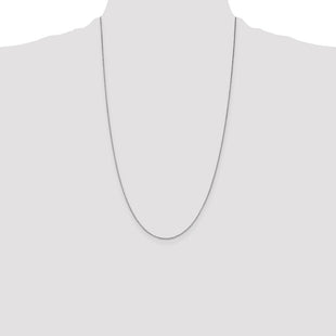 14K White Gold Box with Lobster Clasp Chain (Style WLB050L-26)