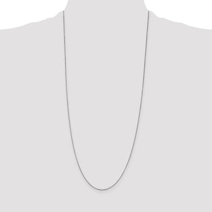 14K White Gold Box with Lobster Clasp Chain (Style WLB050L-30)